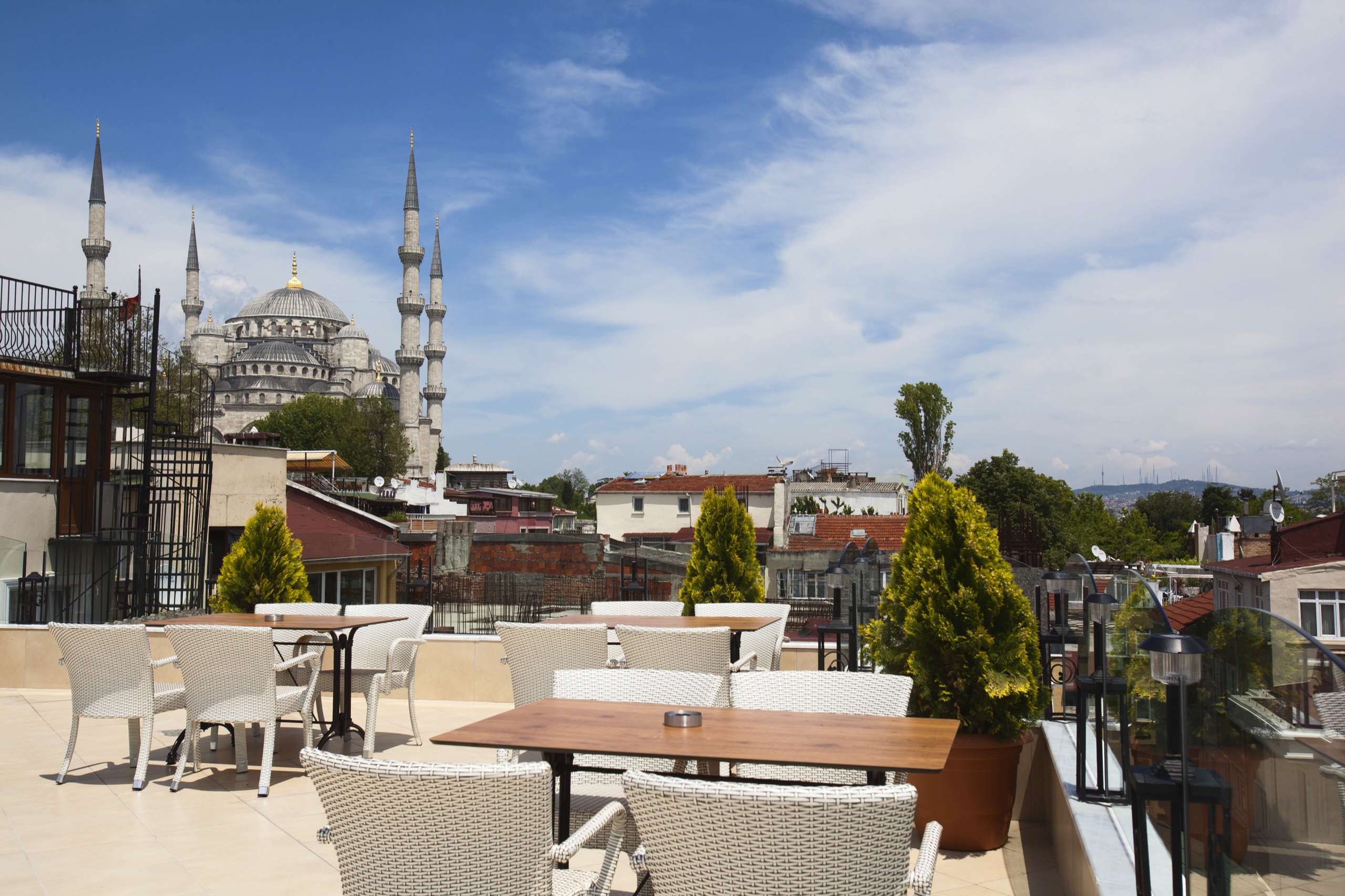 Blue Mosque view from the Aren Suites rooftop terrace